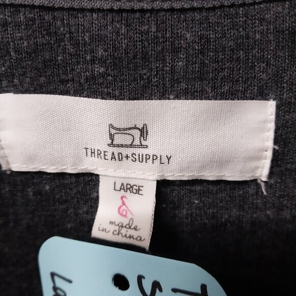 3653 Size Large Thread & Supply Upcycled Shacket in Grey and Pink. - Picture 7 of 7